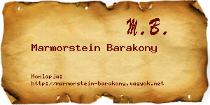 Marmorstein Barakony névjegykártya